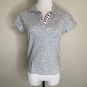 Nike Light Gray Cropped Polo Shirt Sz Medium